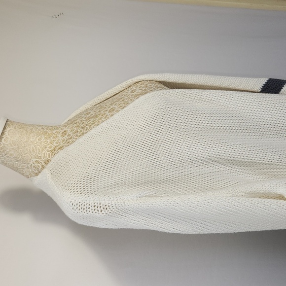 Fresh Produce White Grey Loose Knit Slouchy Front Pockets Cardigan Size XS/S - Picture 4 of 14